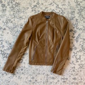 Express Camel Minus the Leather Jacket Medium